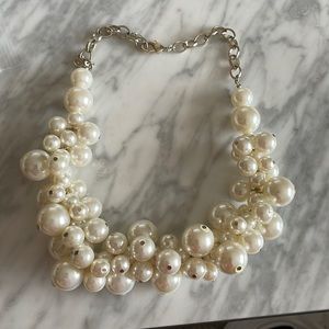 Gold and pearl chunky necklace costume jewelry
